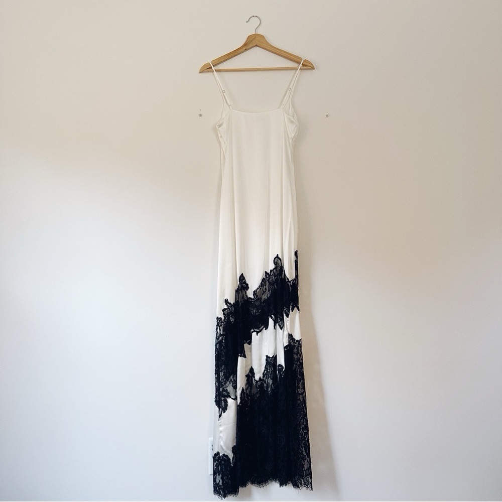 L’Agence Silvana Lace Inset Silk Gown White - Picture 10 of 13